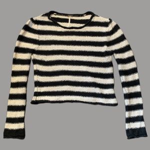 Free People Beach Black/White Cropped Sweater